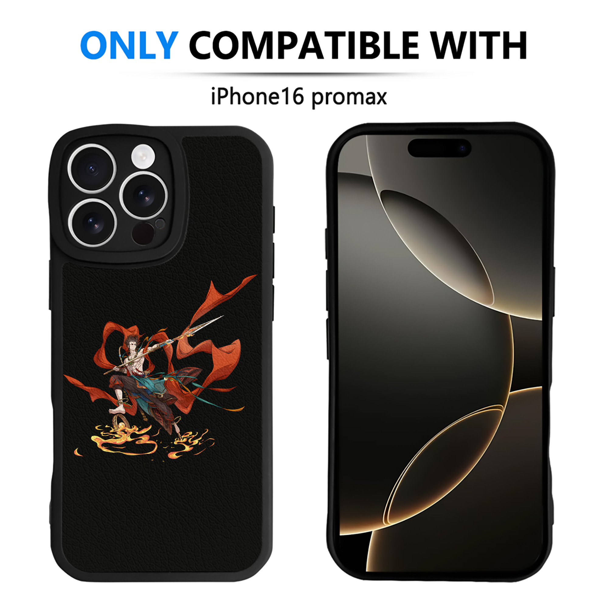 （画像用） Ne Zha 2 ナタ 魔童の大暴れ 【iPhone 16シリーズ対応】シリコンスマホケース（レザー調） 材質：シリコン